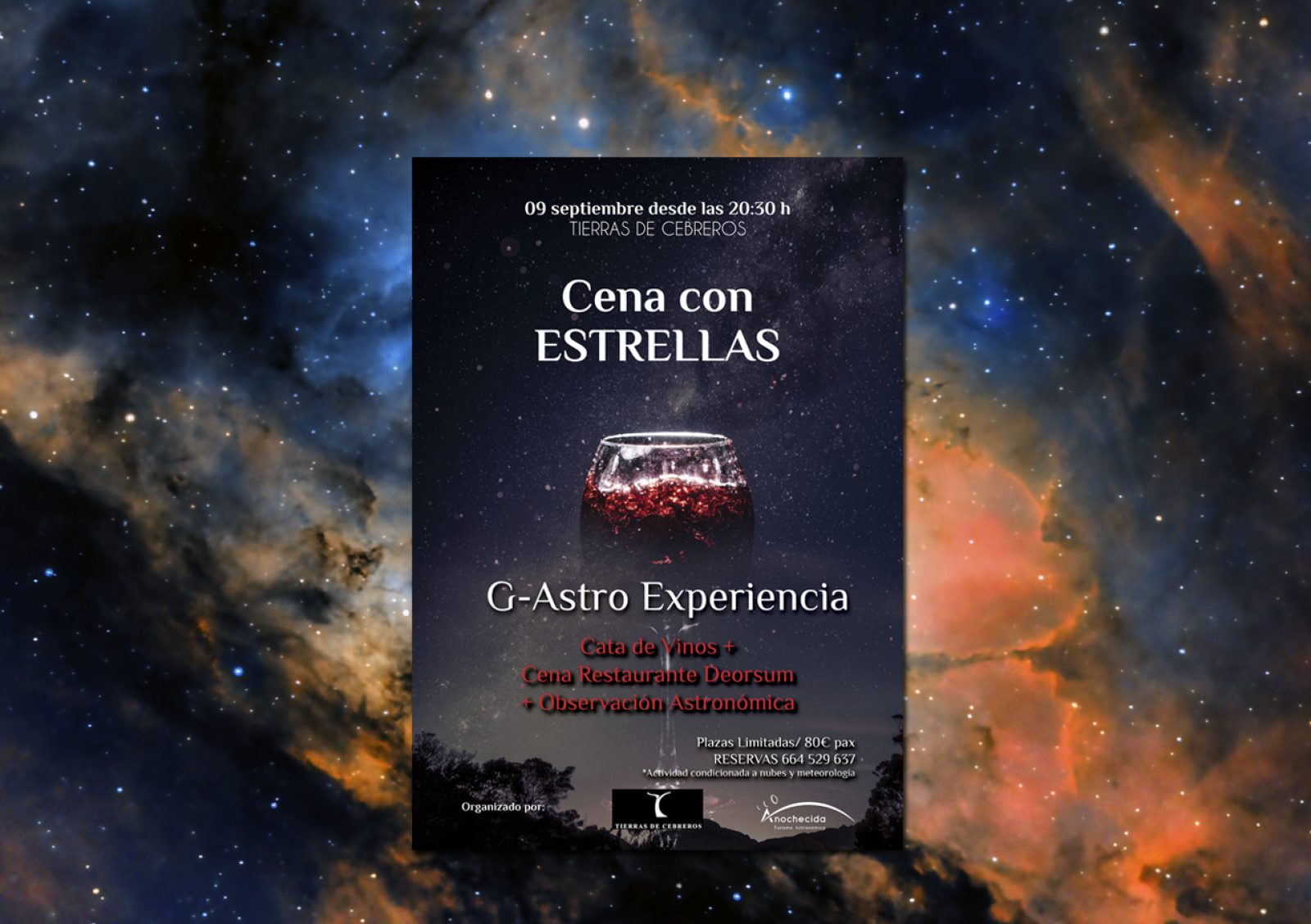 G-Astro Experiencia Cena con estrellas